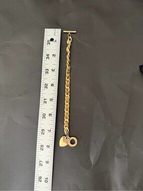 Gold Heart Toggle Bracelet for Women - Polished Gold Chain